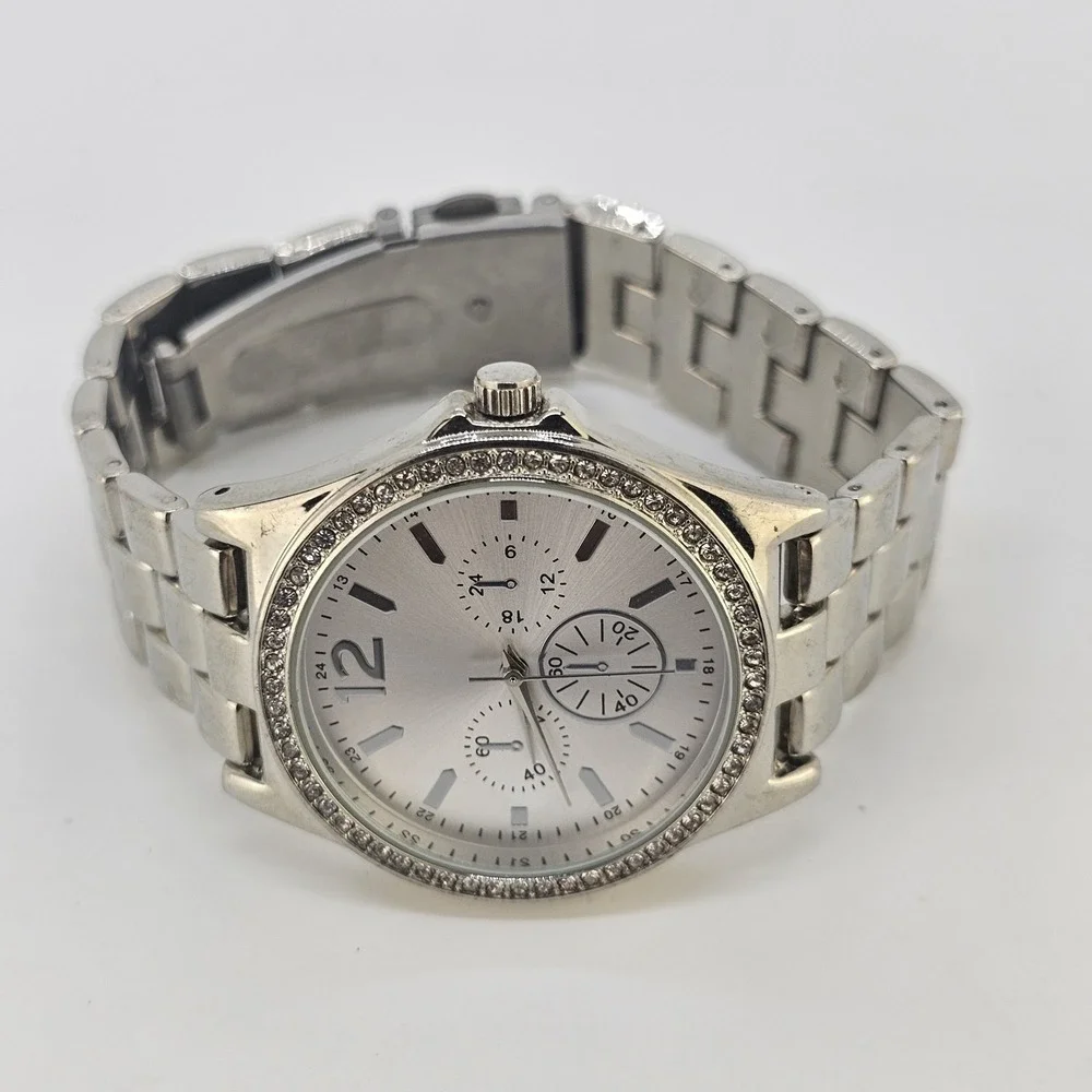 Women's Analog Watch 36MM Gray Dial Gray Metal Bands 6.5